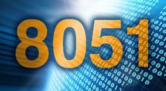 The digits 8051 in orange on a blue background.